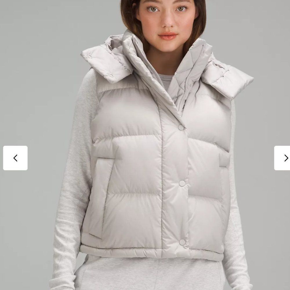 LULULEMON WUNDER Puff CROPPED VEST Heathered Natural Ivory NWT PERFECT 2024 - Picture 2 of 6